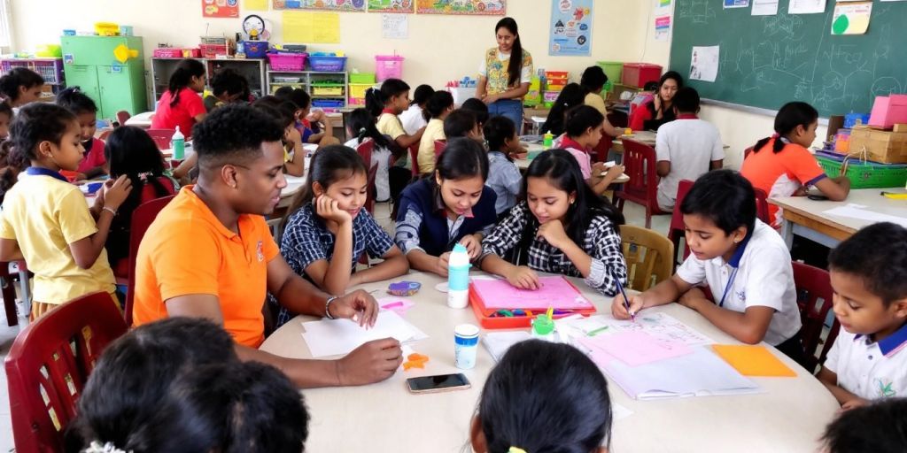 Siswa SMK YADIKA CIREBON belajar bersama dalam kelas.